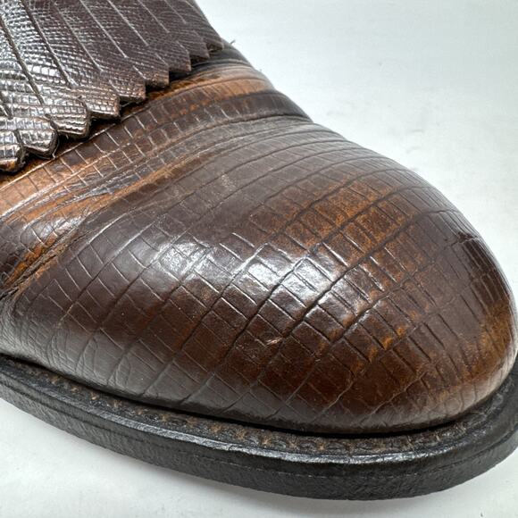 Footjoy‎ Classics Vintage Golf Shoes Kiltie Size 10.5 Lizard Skin Brown USA Made